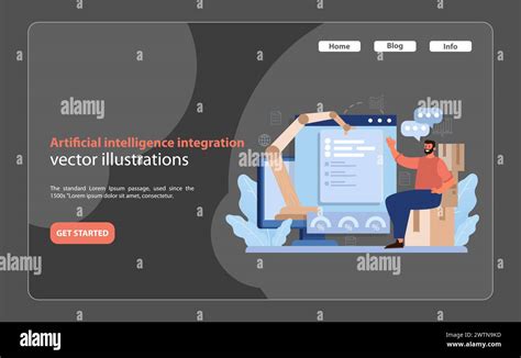 Artificial Intelligence Integration Man Interacting With AI And Data