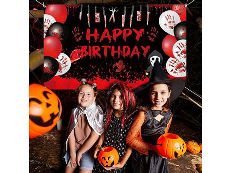 Horror Happy Birthday Backdrop Banner Halloween Scary Bloody Etsy