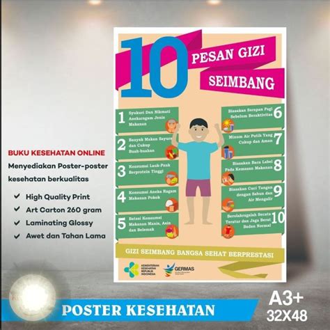 Poster Kesehatan 10 Pesan Gizi Seimbang Lazada Indonesia