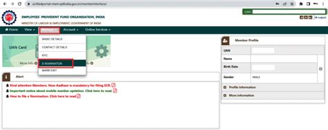 E-nomination facility by EPFO on Unified Member Portal 