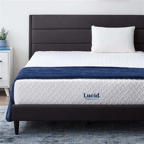 Lucid Comfort Collection 12 Inch Med Plush Gel Memory Foam Mattress