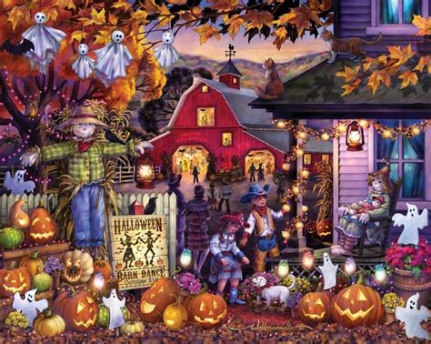 Halloween Barn Dance Jigsaw Puzzle 1000 Piece, Jigsaw Puzzles - Amazon ...