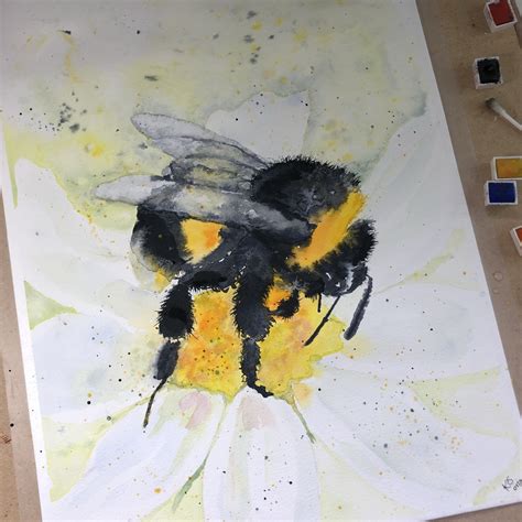 Bumble Bee Painting Tutorial - How to Sell Prints Online