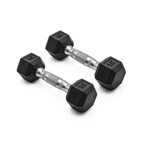 Cap Barbell 5lb Coated Rubber Hex Dumbbell Pair