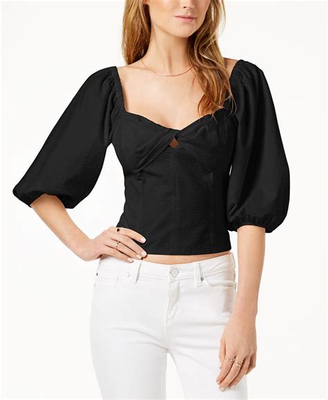 1state Cropped Puffed Sleeve Top Macys