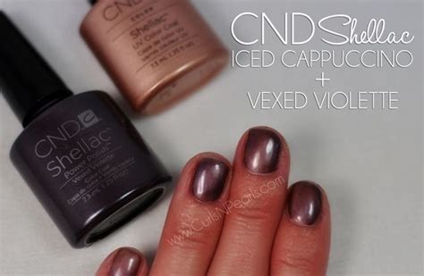 Cnd Shellac Layering Combos Iced Cappuccino Layered With Vexed Violette Nails Manicure