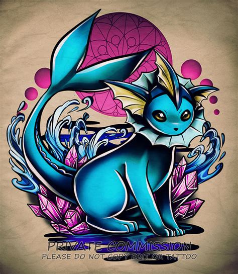 Vaporeon Tattoo Commission By Peregrinejazmin On Deviantart