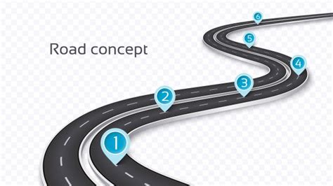 Winding 3d Road On A Transparent Background Timeline Template In 2020