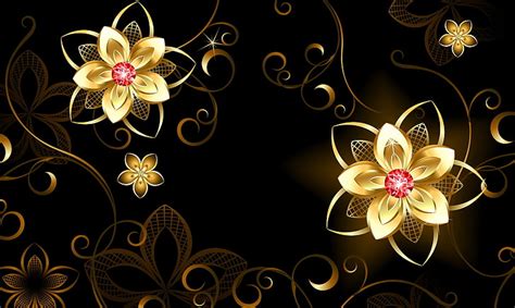 1920x1080px | free download | HD wallpaper: gold petaled flower clipart ...