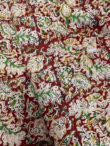 Natural Dyes Kalamkari Handmade Block Printed Cotton Fabric At Rs