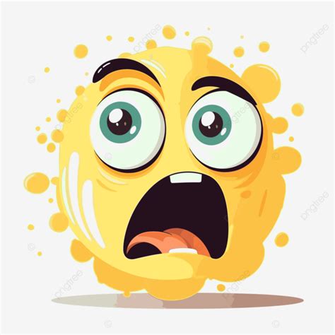 shock face vector sticker clipart  angry yellow emojication