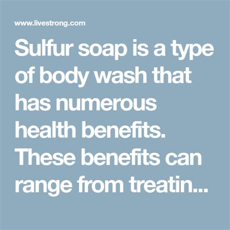 What Are the Benefits of Sulfur Soap? | Sulfur soap, Soap, Treat skin