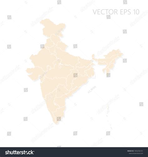 Blank Map India High Detailed Set Stock Vector Royalty Free