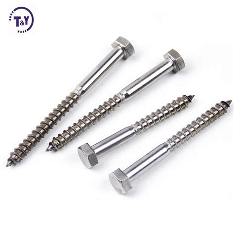 Din Carbon Steel Zinc Plated Stainless Steel Hex Head Wood Screw Lag