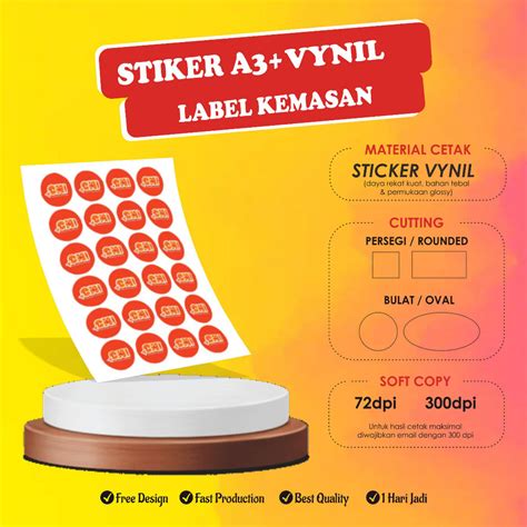 Jual Sticker Label Kemasan A Bahan Sticker Vynil Minim Pesan Lembar