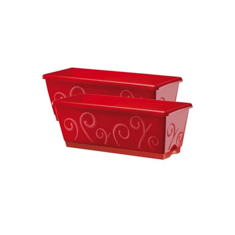 Lot de 2 jardinières Volutes Rouge 50cm