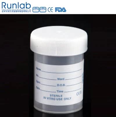 Ce Marked PP 60ml Universal Specimen Containers With Screw Cap And