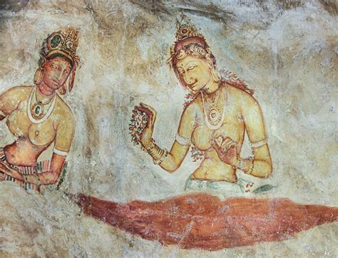 Frescos De Sigiriya Maiden Del Siglo V En La Antigua Fortaleza De Roca