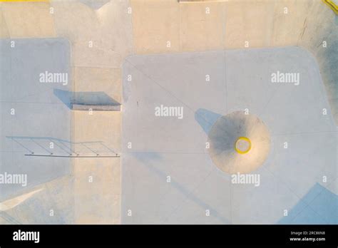 aerial view of a newly built skatepark Stock Photo - Alamy