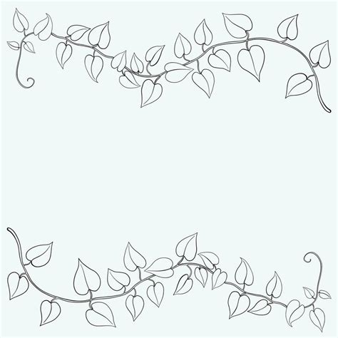 Floral Ivy Drawing Decorative Ornament Flat Design Vector Art