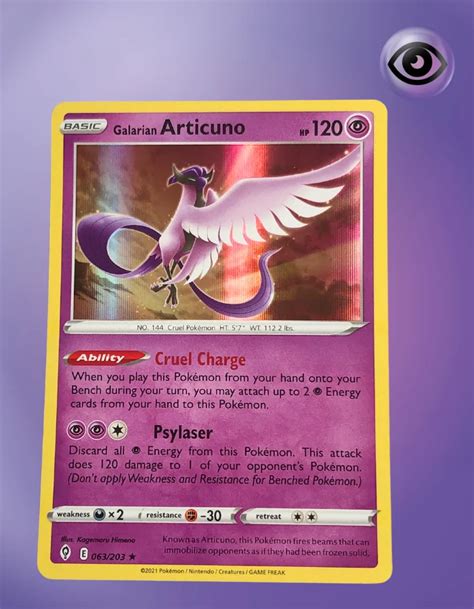 Galarian Articuno Evolving Skies 063 203 TCG Coleccionistas