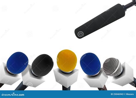 Press Conference Microphones Stock Photos - Image: 25046943