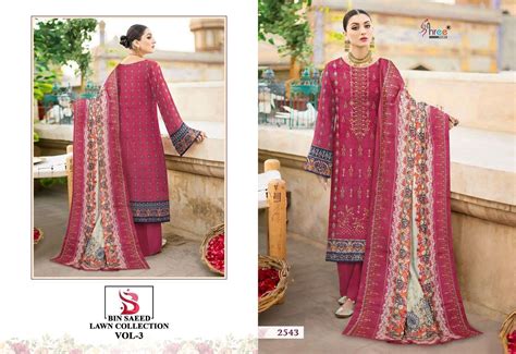 Bin Saeed Lawn Collection Vol 3 Pure Lawn Print Salwar Suits Wholesaler