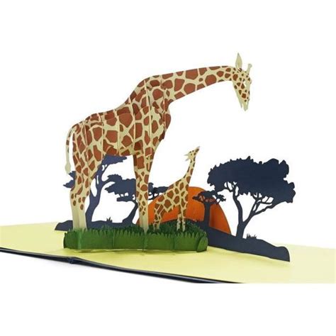 CUTPOPUP Giraffe Family Carte d anniversaire Pop Up Carte de vœux 3D