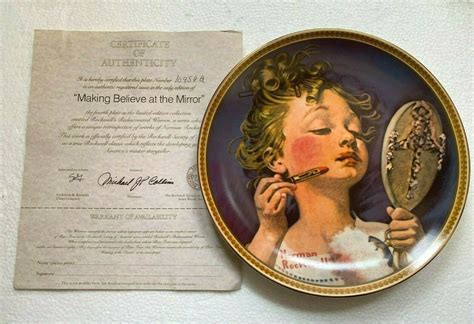 Norman Rockwell Decorative Plate Making Believe In The Mirror Etsy