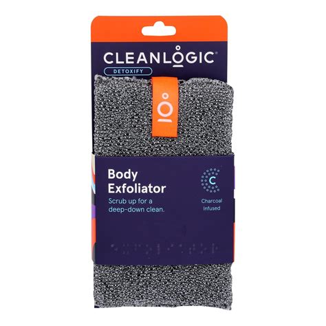 Cleanlogic Exfoliating Body Scrubber Detoxify Charcoal Infused For