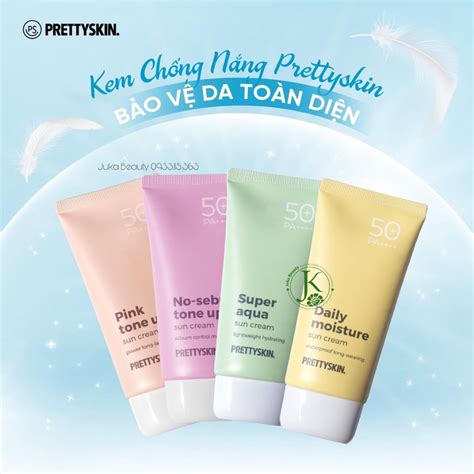 Kem Chống Nắng Cấp ẩm Dịu Nhẹ Nâng Tone Da PrettySkin Sun Cream 70ml