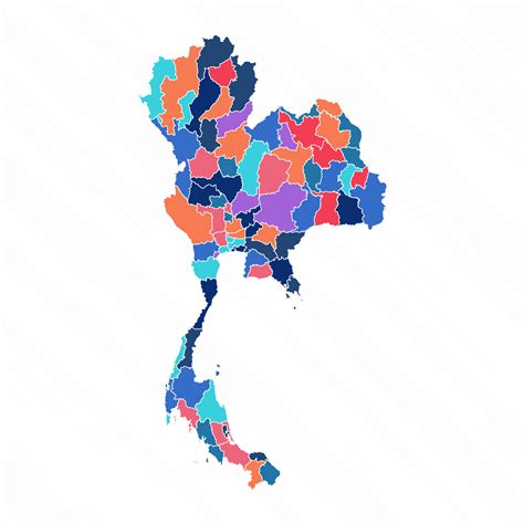 Multicolor Map Of Thailand With Provinces 25843035 Vector Art At Vecteezy