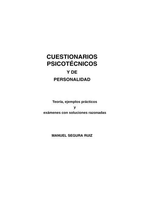 Pdf Psicot Cnicospresentaci N Tras Varios A Os De Trabajo Arduo E