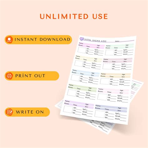 Multiple Patient Vital Signs Log Vitals Patient Vitals Nursing