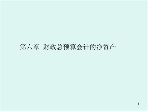 财政总预算会计的净资产word文档在线阅读与下载无忧文档