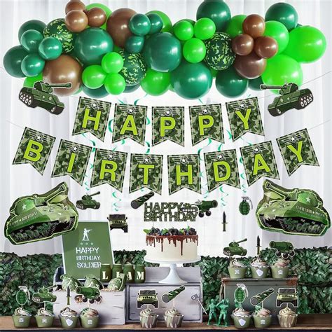 Homond Army Party Decorations Army Birthday Party Supplies Kit Army