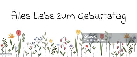 Alles Liebe Zum Geburtstag Text In German Language Happy Birthday Greeting Card With Colorful