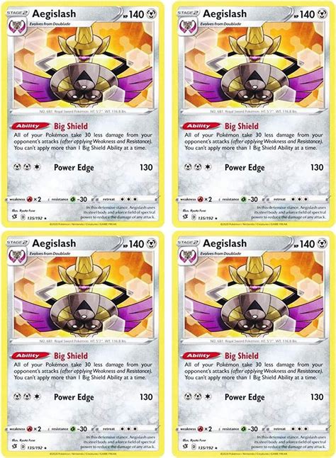 Pokemon Aegislash Rebel Clash X Card Playset Rare