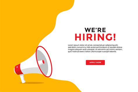 We Are Hiring Banner With Megaphone Graphic By Drawplusmotions