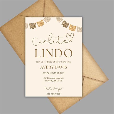 Cielito Lindo Baby Shower Invitation Template Papel Picado Invitation