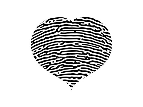 Fingerprint Heart Silhouette Stock Vector Illustration Of Print