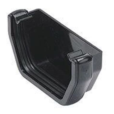 Square Line Gutter End Stop Black 114mm Floplast