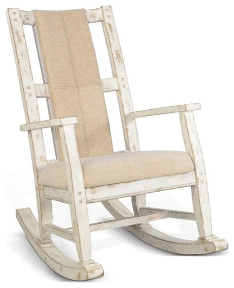 Sunny Designs Savannah Farmhouse Mahogany Wood Rocking Chair In Dark