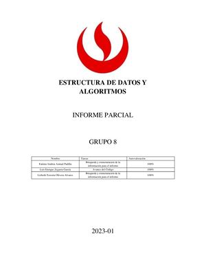 Indicaciones Para El Examen Final Agoritmos Y Estructura De Datos