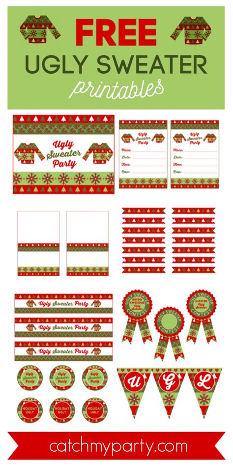 Download These Cool Free Ugly Sweater Party Printables Catch My Party