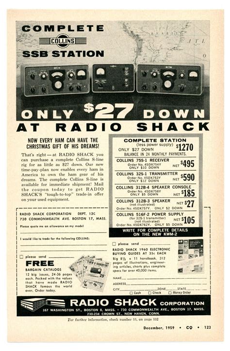 Cq Ham Radio Magazine Ad Complete Collins Ssb Station 1259 Ebay