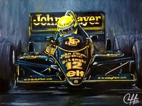 Ayrton Senna En Lotus T John Player Special Leo Sobre Tela X