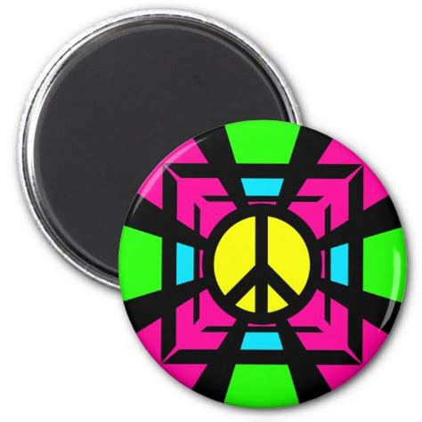 Neon Fantasy Peace Sign Magnet Zazzle