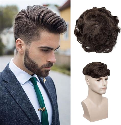 Postiche Remplacement Capillaire Cheveux Perruque Hommes Toupet Homme