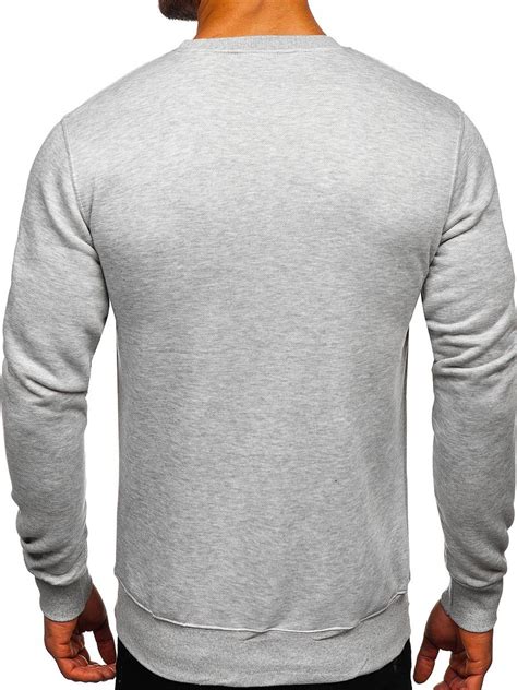 Bolf Herren Sweatshirt Ohne Kapuze Grau 2001